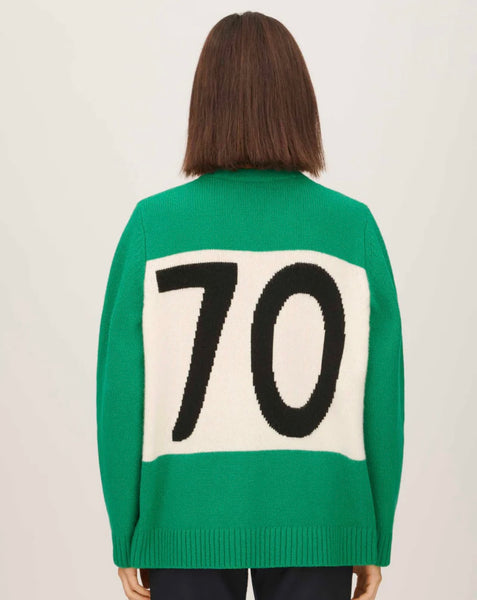 Bella Freud 1970 New Era Jumper Green – House of Labels Ltd