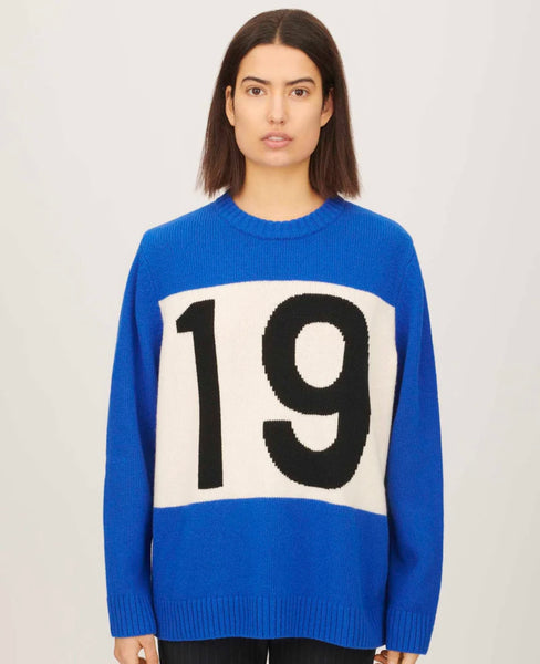 Bella Freud 1970 New Era Jumper Blue – House of Labels Ltd