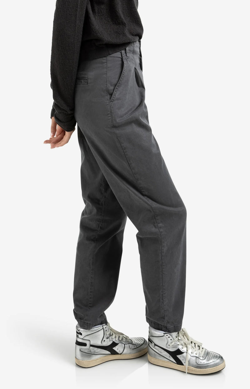 Yaya Trousers with pleats and chino pockets - Oyster Black