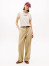 Tommy Hilfiger logo cotton t-shirt “Heather Oatmilk”