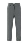 Yaya High waist tailored trousers with turn-ups - Grey