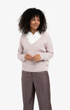Yaya Soft Sweater with V-Neck - Fudge Purple