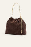 Ba&sh Suede June tote bag - Chocolate Brown