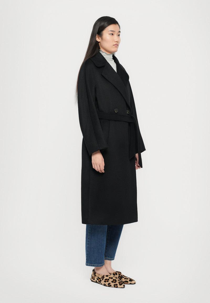 Weekend Max Mara Classic Belted Black Coat - RESINA