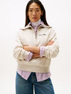 Tommy Hilfiger Interlock Knit Fleece Half Zip Jumper - “Heather Oatmilk”