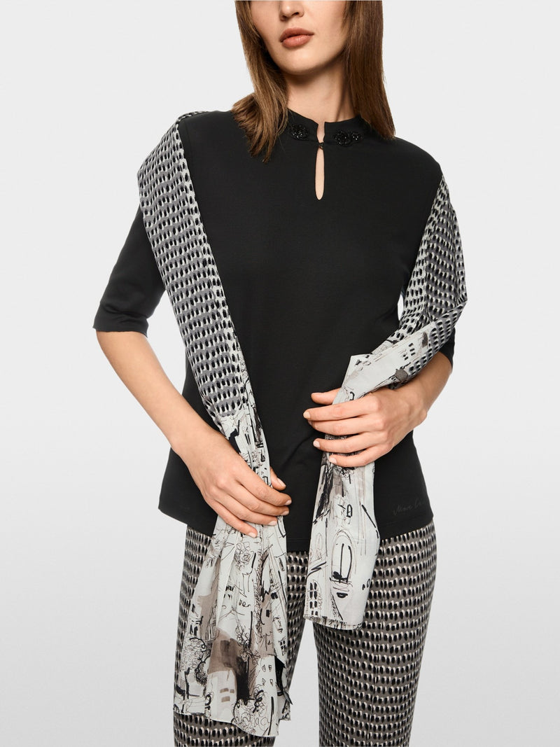 Marc-Cain Shirt with sparkling flowers