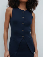 Pretty Lavish Alba Knit Waistcoat - Navy