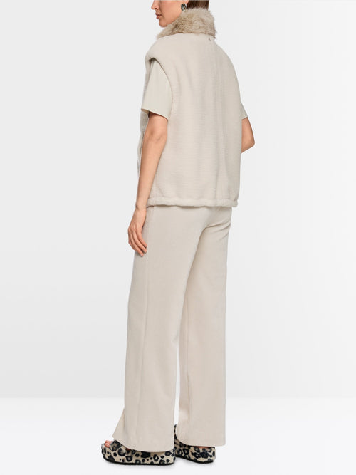 Marc Cain Cosy waistcoat with faux fur collar