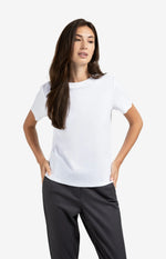 Yaya T-shirt with subtle stitch details - White