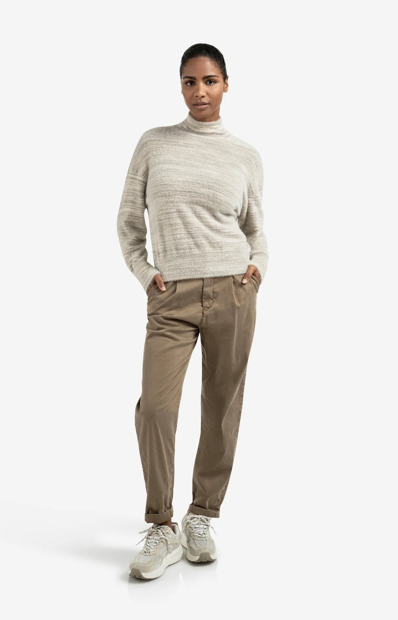 Yaya Trousers with pleats and chino pockets - Brownish