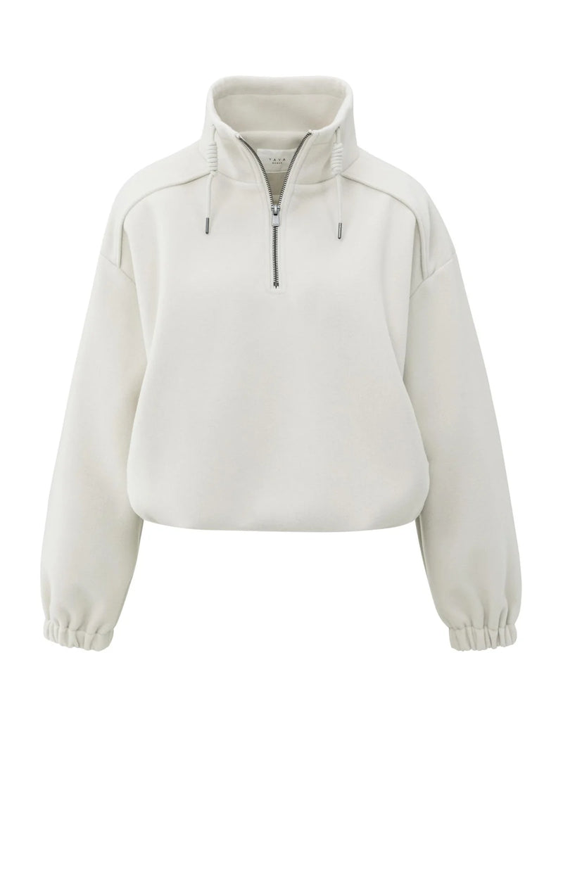 Yaya Balloon Sleeve Sweatshirt - Cloud Grey Melange