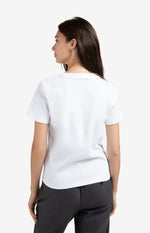 Yaya T-shirt with subtle stitch details - White