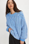 Free People Frankie Cable Jumper - Blue