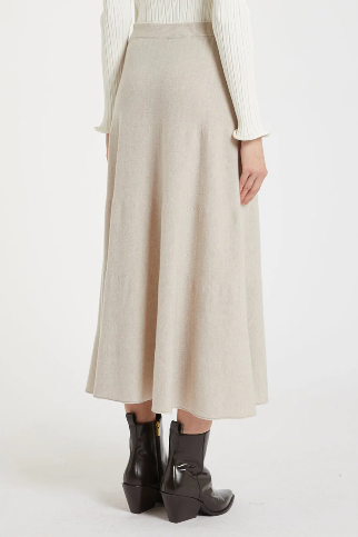 Marella Natural Knitted Midi Skirt - ERMES
