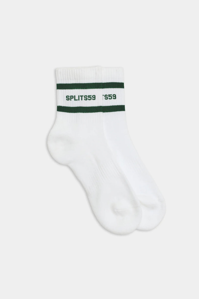 Splits 59 Logo Stripe Quarter Socks - white/green
