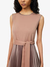 Weekend MaxMara Sleeveless Pleated Jersey And Satin Midi Dress