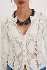 Free People Jae Knit Long Sleeve - Ivory