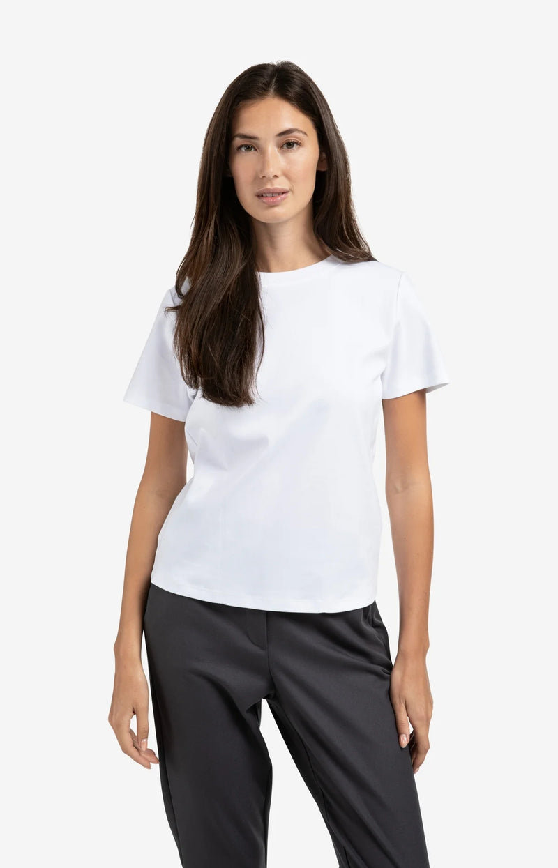 Yaya T-shirt with subtle stitch details - White