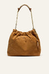 Ba&sh Suede June tote bag - Cognac brown