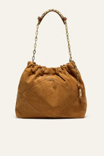 Ba&sh Suede June tote bag - Cognac brown