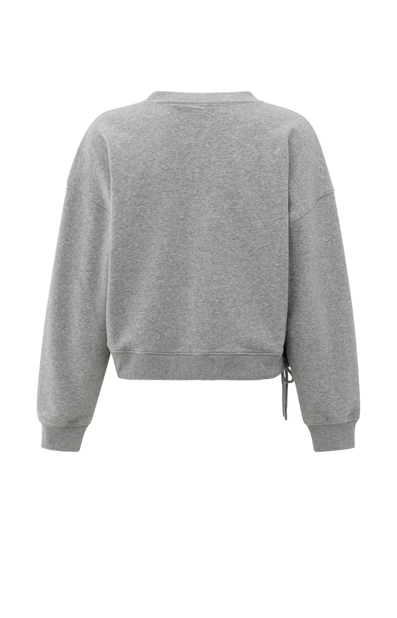 Yaya Sweatshirt with pleat details and side drawstring