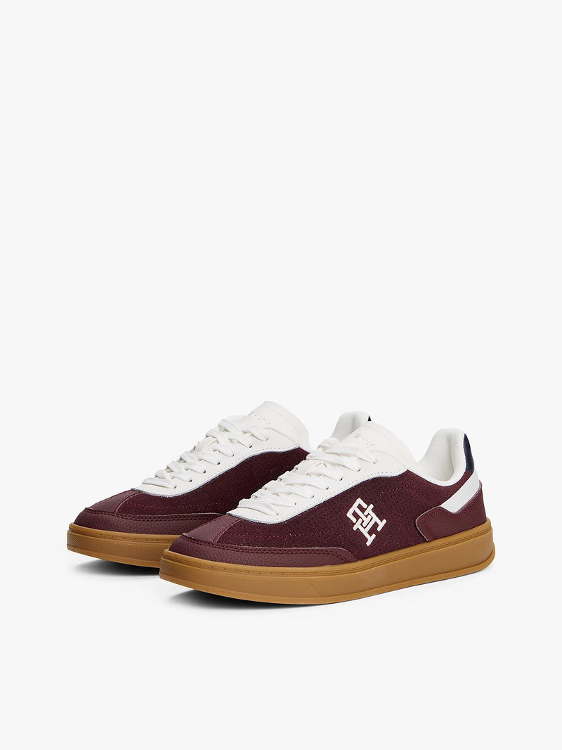 Tommy Hilfiger Burgundy Blocked Trainers