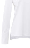 Yaya Jersey top with woven cuffs and slit detail - Pure White