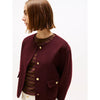 Tommy Hilfiger Wool Blend Short Jacket - Burgundy