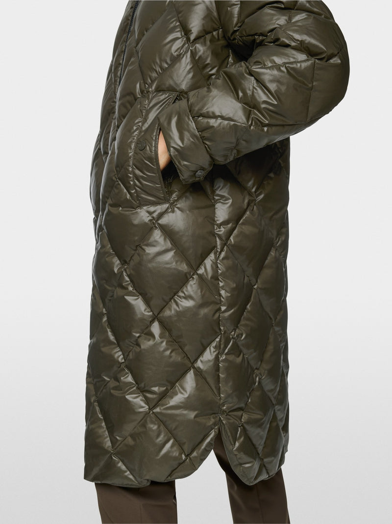 Marc Cain khaki quilted long coat