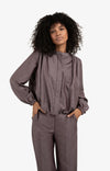 Yaya Balloon- Shaped Blouse Jacket - Fudge Purple Dessin