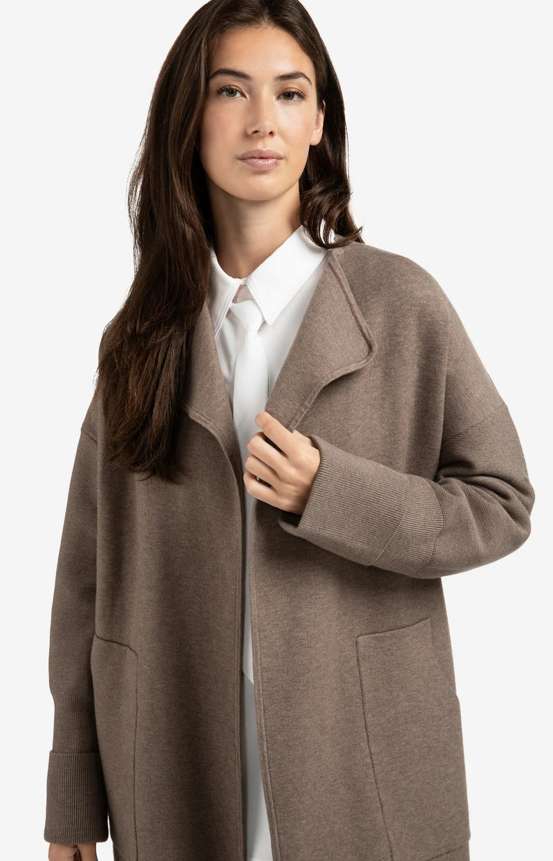 Yaya Long coatigan with patch pockets