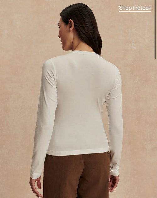 Varley Edna Long Sleeve Fitted Tee - White