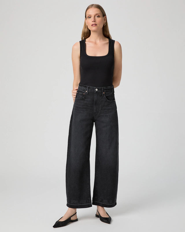 Paige Arellia Ankle Barrel Leg Jean - Black Void