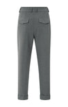 Yaya High waist tailored trousers with turn-ups - Grey
