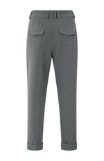 Yaya High waist tailored trousers with turn-ups - Grey