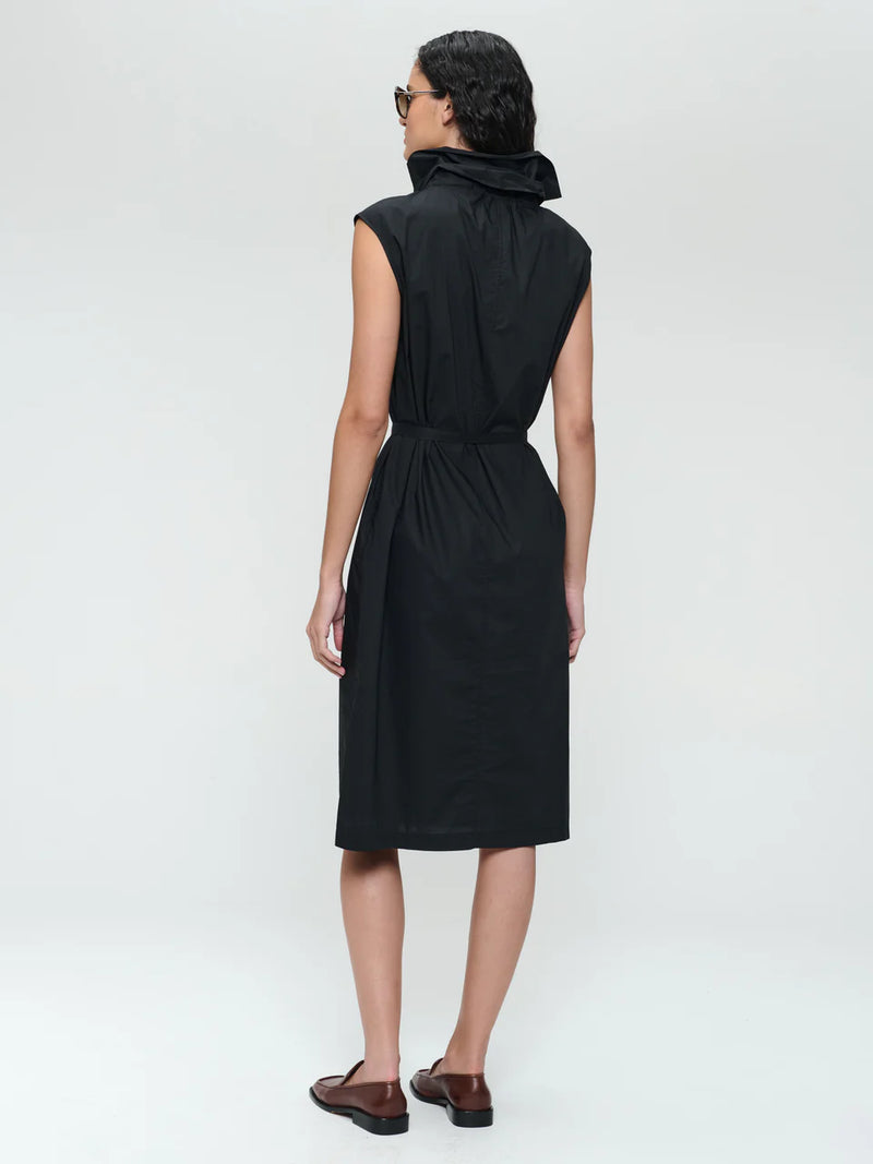 Jane Lushka dress poplin cotton blend -black