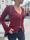 Pretty Lavish Tia knit top - Wine