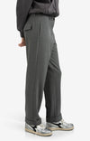 Yaya High waist tailored trousers with turn-ups - Grey