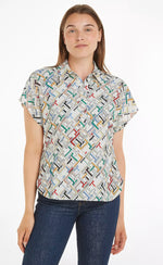 Tommy Hilfiger Printed Button Top