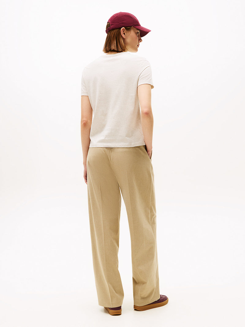 Tommy Hilfiger logo cotton t-shirt “Heather Oatmilk”