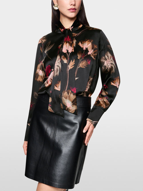 Marc Cain black silk floral blouse