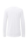 Yaya Jersey top with woven cuffs and slit detail - Pure White