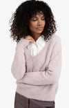 Yaya Soft Sweater with V-Neck - Fudge Purple