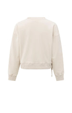 Yaya Sweatshirt with pleat details and side drawstring
