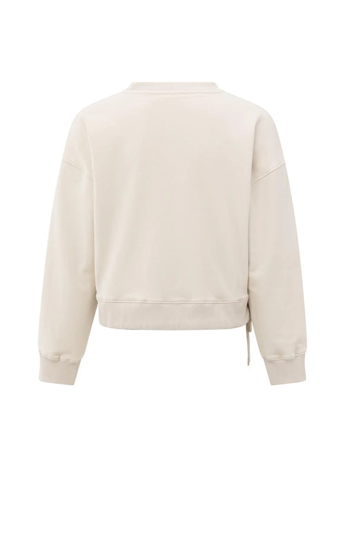 Yaya Sweatshirt with pleat details and side drawstring
