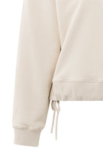 Yaya Sweatshirt with pleat details and side drawstring