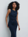 Pretty Lavish Alba Knit Waistcoat - Navy