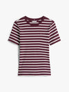 Tommy Hilfiger Crew Neck Slim Fit T-Shirt - Burgundy Stripe