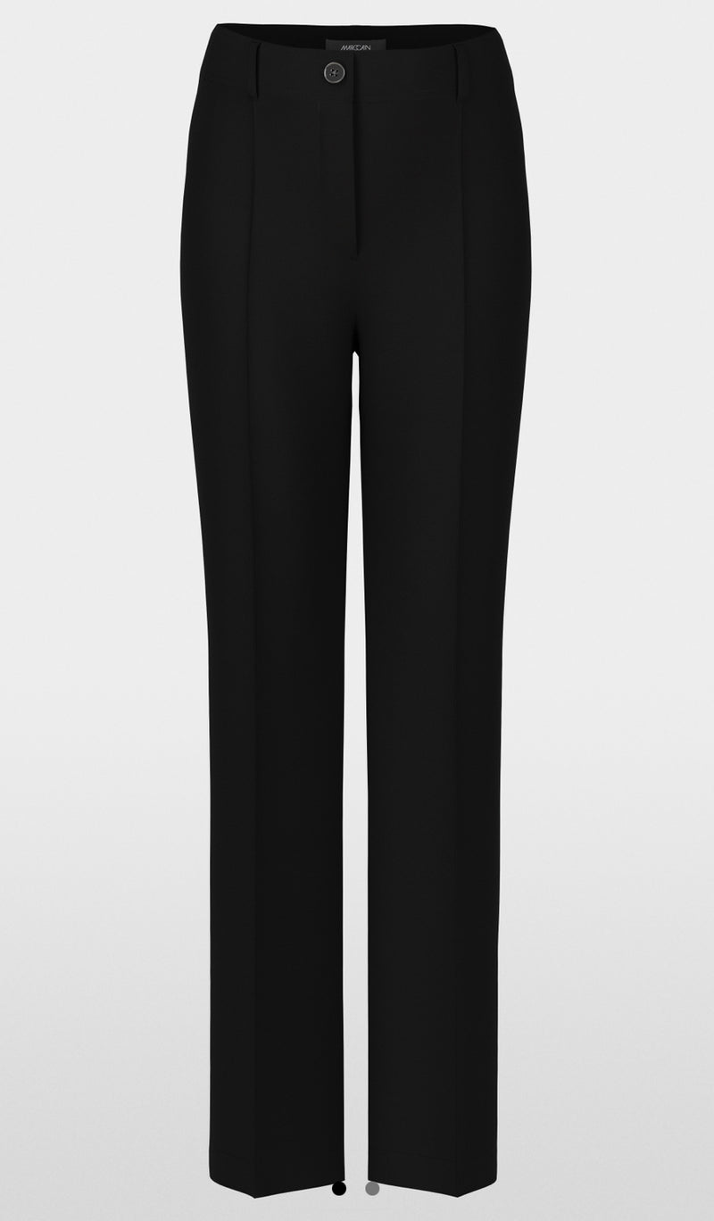 Marc Cain High-waist FAID trousers with piping - Black