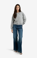 Yaya Sweatshirt with pleat details and side drawstring